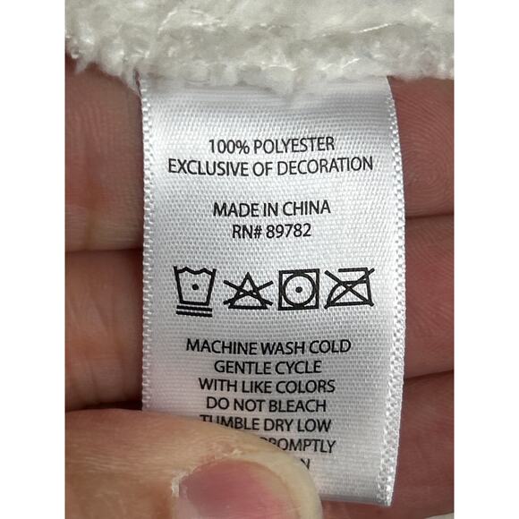 Natori Women’s Large Sherpa Plush Robe WhiteTeddy Bear Short Belted Pockets - Picture 4 of 5